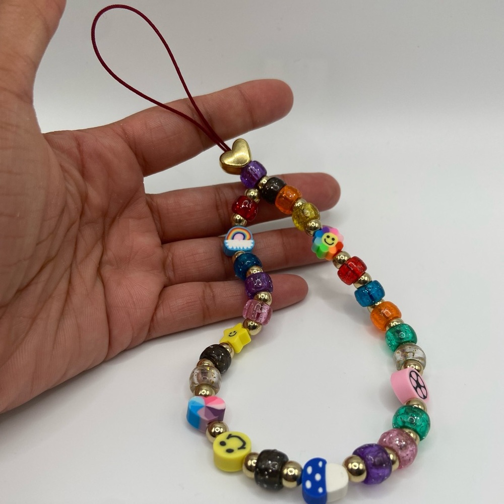 Y2K Inspired Trendy Beaded Phone Case Lanyard Wrist Strap